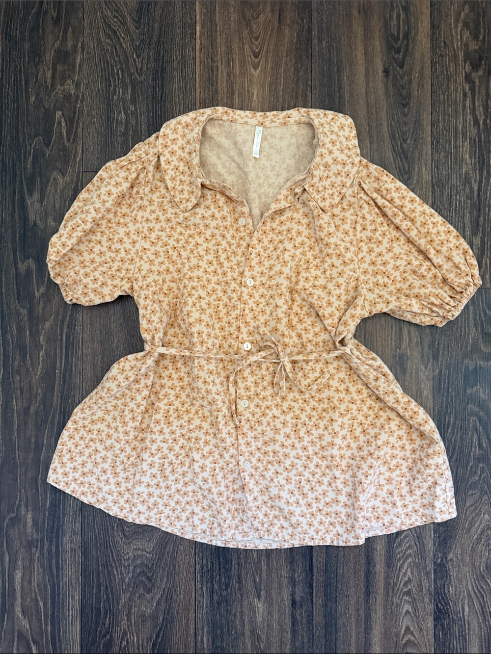 Rylee + Cru Cream Floral Button-Front Dress